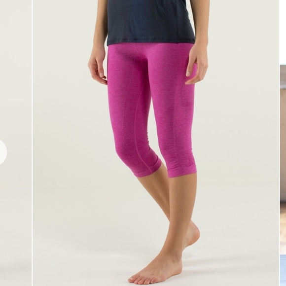 Lululemon In The Flow Crop II Heathered Raspberry - Picture 12 of 12